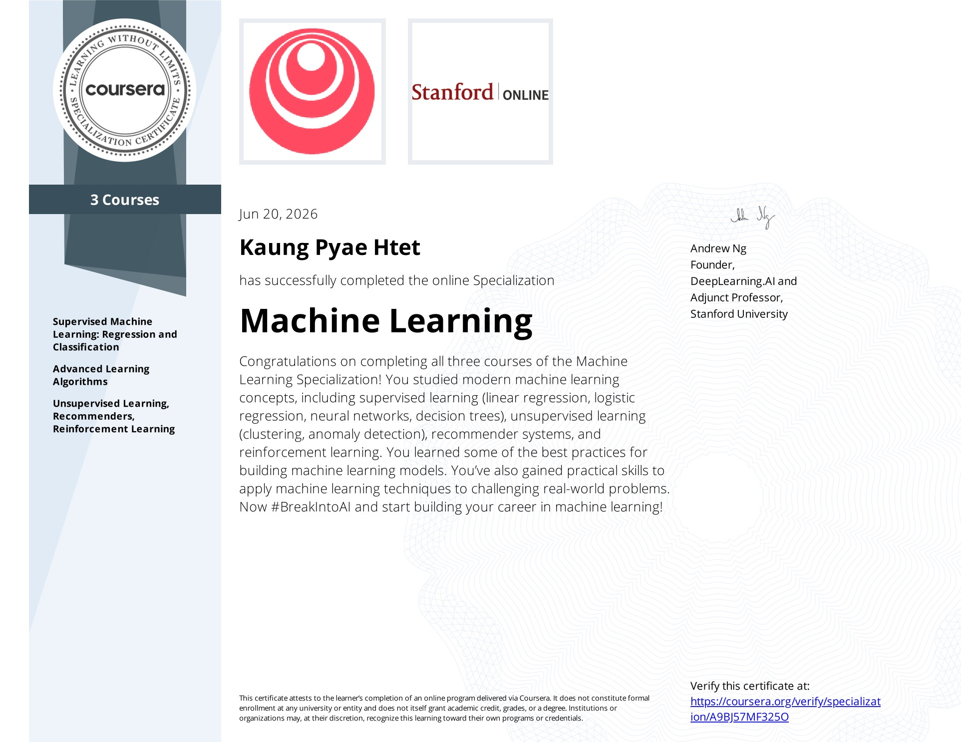 ML Certificate